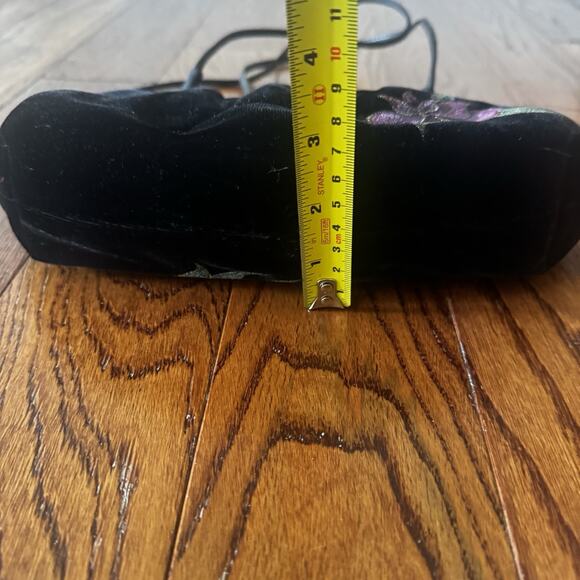 Vintage Fancy Nancy Velvet Floral Evening Bag Purse Wearable Art Hand Painted - Picture 14 of 16